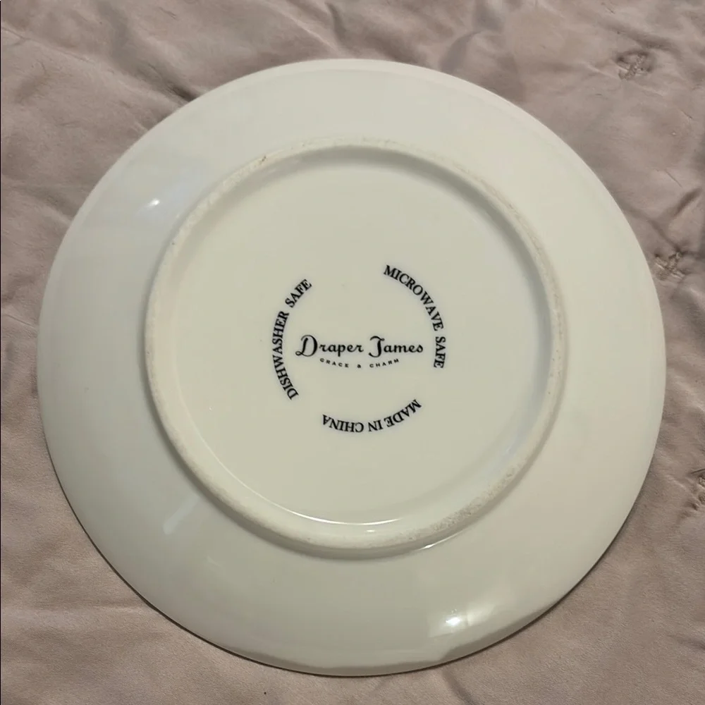Draper James Navy and Pink French Bulldogs Accent plate - Picture 2 of 2